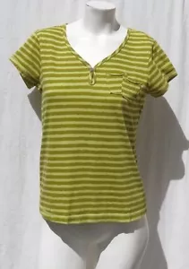 NEU NEU MIT ETIKETT $ 55 CMC Color Me Baumwolle USA grün gestreift V-Ausschnitt T-Shirt Top Größe XS - Bild 1 von 6