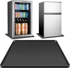 Mini Fridge Silicone Mat with Raised Edges, 24''x24''x0.5'', Prevent Black - Picture 1 of 6