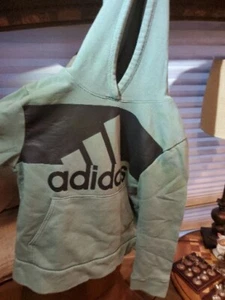 Adidas Hoodie Childs Sz.8 Green w/ Pockets - Picture 1 of 4