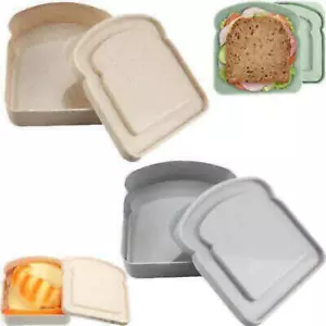 2 Pcs Sandwich Containers Sandwich Box Food Storage Toast Shape Holder Plastic - Picture 1 of 7
