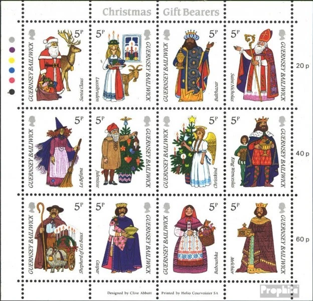 gb-Guernesey 340-351 Feuille miniature (édition complète) neuf 1985 Noël - Photo 1/1