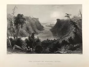 Niagara River The Outlet American Scenery Bartlett & Willis 1840 - Picture 1 of 3