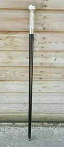37" Vintage Wooden Walking Stick With Brass Handle For Unisex Adult And Senior - Picture 1 of 4