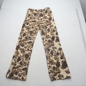 Vintage Duck Hunter Camo Pants 34 x 35 Brown Canvas Outdoors Hunting - Picture 1 of 15