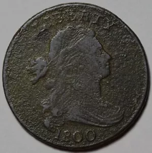 1800 Draped Bust Large Cent - Corrosion - US 1c Copper Coin - Picture 1 of 8