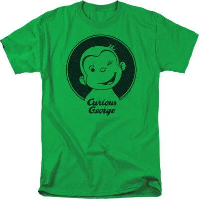 Camiseta gráfica CURIOUS GEORGE CLASSIC WINK para hombre con licencia para adultos SM-3XL Foto 1 de 2