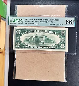 Fr. 2020-F 1969B $10 FRN ATLANTA "OFFSET PRINTING ERROR" PMG 66 EPQ - GEM UNC - Picture 1 of 2