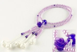 SGI Soka Gakkai Prayer beads【S】size  Abs resin  Purple Rose flower from Japan - Picture 1 of 8
