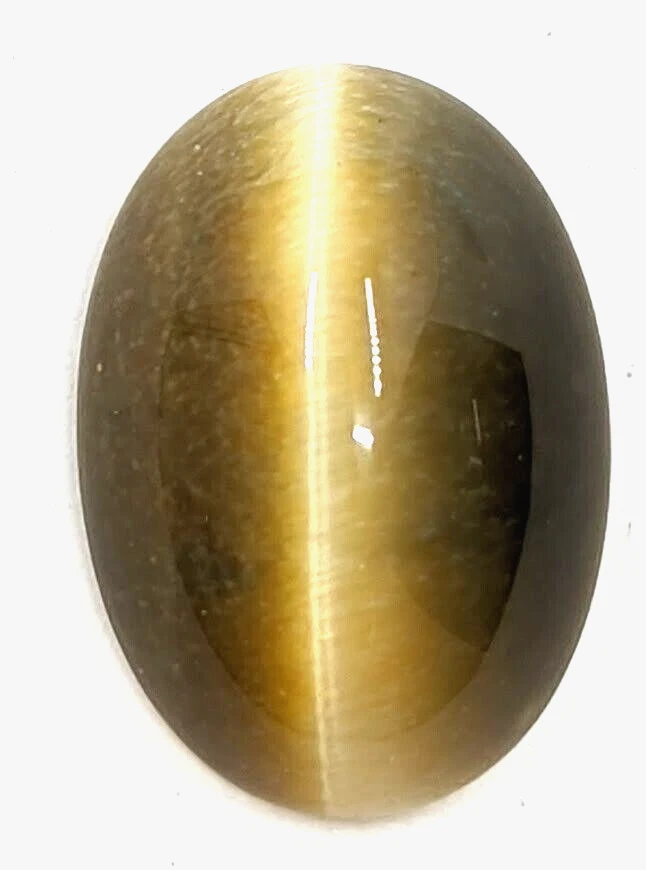 16x12mm Natural Tiger Eye Olive Green Oval Cabochon AAA+ German Cut - Image 1 of 1