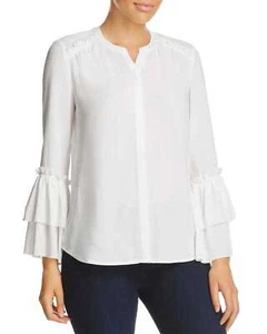 Design History Ruffle Bell Sleeve Blouse (White, M) - Picture 1 of 2