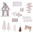 Wooden Simple Elf Door Set Bjd Miniature Christmas Scene Ornaments Ob11 Props