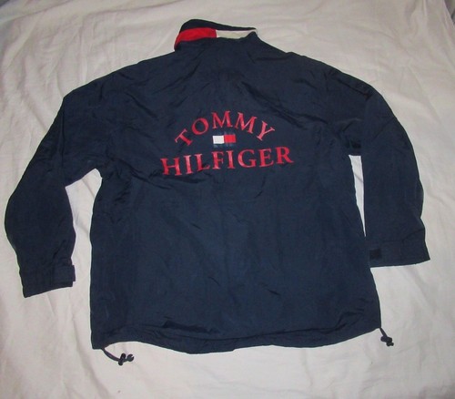 GIACCA FRANGIVENTO VINTAGE RARA TOMMY HILFIGER GRANDE LOGO URBAN SUPREME LOTUS VELA