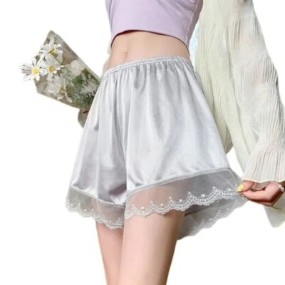 Women Summer Half Slip Shorts Safety Pant Lace Edge Wide Leg Culottes Pettipants - Image 1 of 4