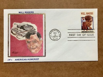 1979 15c Will Rogers 1801 Western Silk First Day Cover - Image 1 of 2