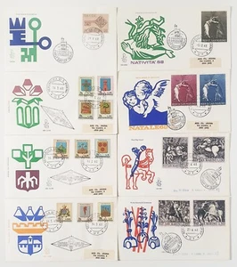 SAN MARINO 1968 ANNATA COMPLETA FDC VENETIA VIAGGIATE CON TIMBRO D'ARRIVO 8 FDC - Foto 1 di 1