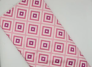 Hubba Hubba Moda Fabric | Pink Squares on White | Priced by the 1 yard - Picture 1 of 5