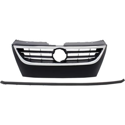 Grille For 2009-2012 Volkswagen CC 09-10 Passat CC Primed Black Shell and Insert Foto 1 de 4