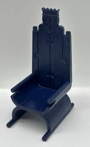 Playmobil Miniature Classic Medieval Royal "Wood" Blue Chair Throne - C36 Z1 - Picture 1 of 6
