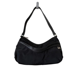Bolso de hombro pequeño TUMI negro de nailon con ribete de cuero   - Imagen 1 de 7