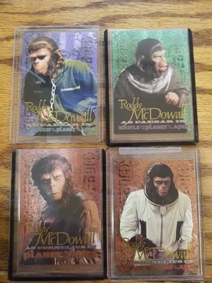 1999 Planet of the Apes Archives (Inkworks) RODDY MCDOWALL Conjunto de 4 Cartas R1-R4 - Imagem 1 de 2