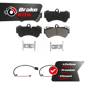 Front Ceramic Disc Brake Pads Wear Sensor Pair Kit For 2003-2010 Porsche Cayenne - Picture 1 of 1