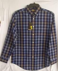 Neu Herren Roundtree & Yorke Gold Label Hemd Langarm Gr. L blau kariert - Bild 1 von 1