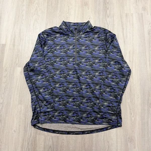 1764 1/4 Zip Pullover Herren 2XL XXL Blau Camouflage Stretch Performance Geometrisch Golf - Bild 1 von 7