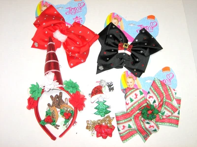 Лот из 6 рождественских заколок Claire's Let It Glow бант разнообразие праздник - Изображение 1 из 4