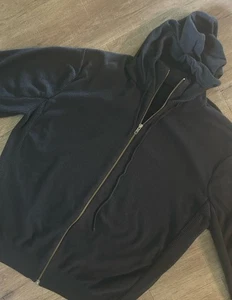 REFECTORY LONDON Sweater Jacket Mens XXL Dark Gray Hoodie 100% Cotton Full Zip - Picture 1 of 5