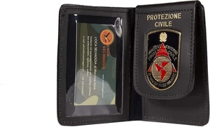 Portafoglio Portadocumenti in pelle con placca fissa Protezione Civile - Foto 1 di 4