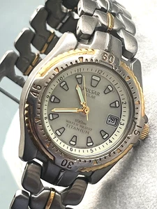 Exc. 2007 Ladies PULSAR V182-0A20 Titanium SOLAR Calendar 100m Watch. Working - Picture 1 of 9