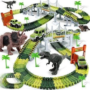 Dinosaur Toys for 3 4 5 6 7+ Year Old Boys Girls, Flexible Dinosaur Tracks Race - Picture 1 of 5