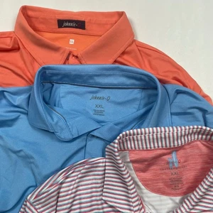 3 Stück Johnnie-O Poloshirts Herren 2XL XXL Golf Freizeit Kurzarm Koralle - Bild 1 von 22