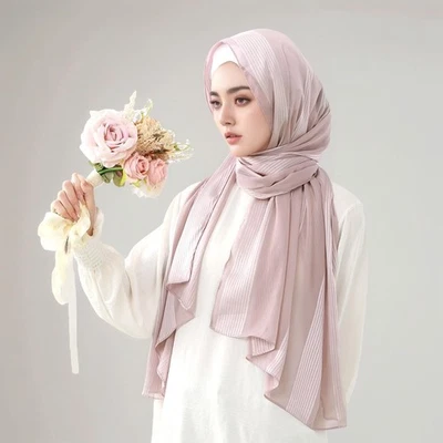 Women Muslim Chiffon Shawl Wrap Turban Long Scarf Scarves Headscarf Stoles Hijab - Image 1 of 4