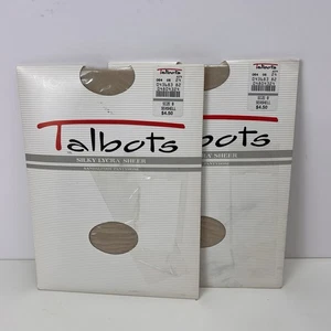 Talbots Taglia B Collant Top Setoso Lycra Controllo Trasparente Conchiglia 2 Paia - Foto 1 di 2
