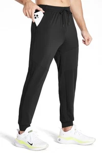 Men's Joggers Stretch Sweatpants with Pockets, Tapered Athletic Pants for Gym... - Picture 1 of 7
