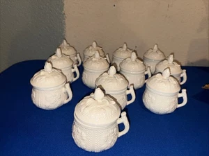 Mottahedeh weiße Keramik Musee des Arts Pots de Creme, 12er Set - Bild 1 von 6