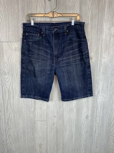 Levis 505 Shorts Blue Dark Wash Denim Regular Fit Casual Mens Size 34 9" inseam - Picture 1 of 5