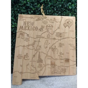 Tagliere New Mexico totalmente bambù inciso mappa di stato arte souvenir - Foto 1 di 6
