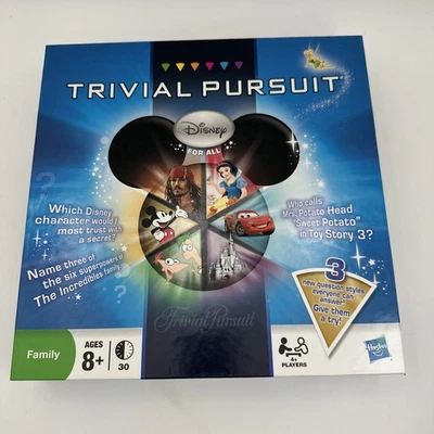 Trivial Pursuit Disney For All Edition 2011 Hasbro Family Board Game Complete - Image 1 of 4