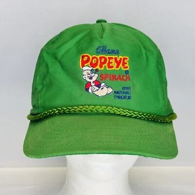 De colección Allen POPEYE Espinaca Verde Bordado Snapback Cuerda Sombrero/Gorra Camionero Foto 1 de 4