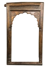 Antique Arch Huge floor mirror BOHO MIRROR Hand Carved TEAK DOORWAY OLD WORLD 98