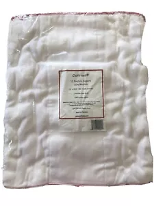 BRAND NEW Mountain Diaper of 12 Clotheez Prefold Cotton Diapers Red Medium - Picture 1 of 5
