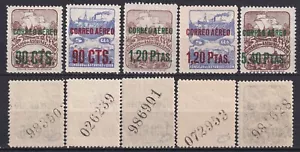 España 1937 Asturias y León Edifil NE 12/16 barcos CORREO AEREO sobreimpresos - Imagen 1 de 1