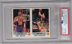 1990 PANINI STICKER BASKETBALL HAND CUT KARL MALONE JOHN STOCKTON HOF PSA 10 - Picture 1 of 1