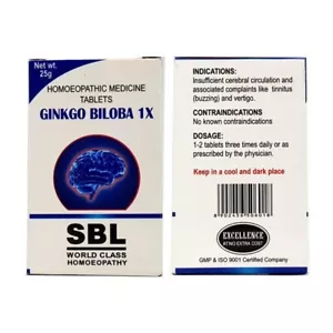 SBL Ginko Biloba 1X (25g) Tablet homoeopathic medicine - Picture 1 of 1
