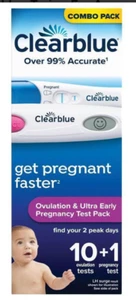 Clearblue Trying For A Baby Kit (Digital Ovulation Test 10pk + 1 Visual Early Pr - Picture 1 of 3
