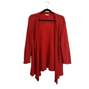 Eileen Fisher Open Front Cardigan Knit Coral Pink 100% Hemp Womens Size XL - Picture 1 of 11