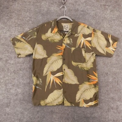 Camisa Steve & Barry's Para Hombre Extra Grande Manga Corta Abotonada Verde Floral Foto 1 de 4