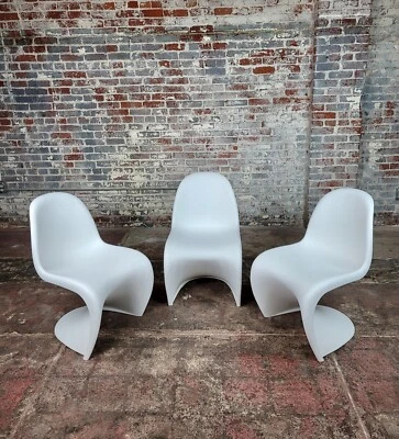 Verner Panton for Vitra -Modern Danish White Panton Chairs -set of 3 - Image 1 of 4